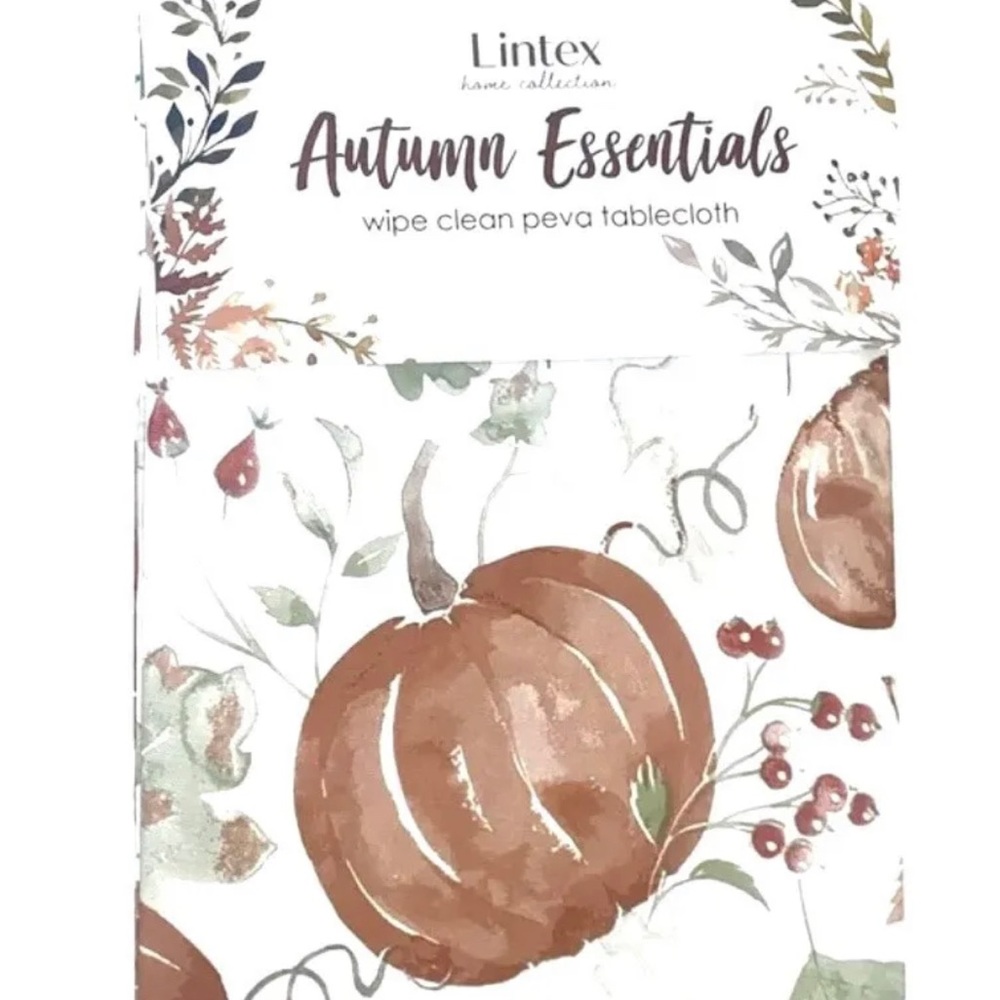 Lintex Autumn Essentials Pumpkins Peva Vinyl Tablecloth - 60in. x 84in.